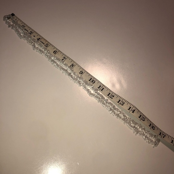 CLEAR Rock Crystal Real Stone Beaded Endless Necklace No Clasp 34” - Picture 6 of 6